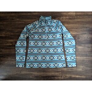 Eddie Bauer Women's 3/4 Zip Up Pullover Fleece Southwestern‎ Aztec Print Small